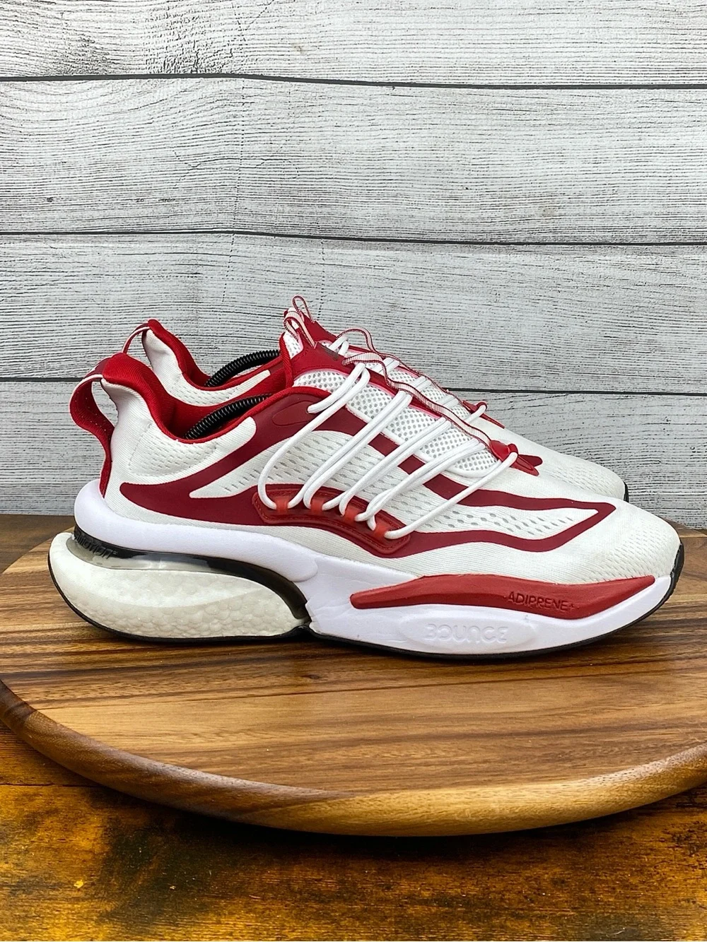 adidas NCAA Pack Rutgers Alphaboost V1 White Team Red Men’s Shoes IE1041 Size 11